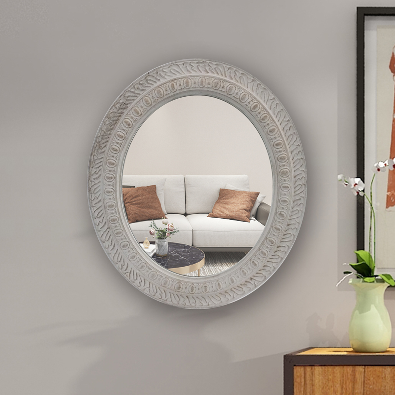 PU Frame Antique Gray Mirror